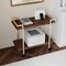 Martha Stewart Liam 2-Tier Walnut Mobile Wood Grain Office Storage and Printer Cart w/Polished Brass Frame NAN-JH-17107-BR-GLD-MS - alternate 8
